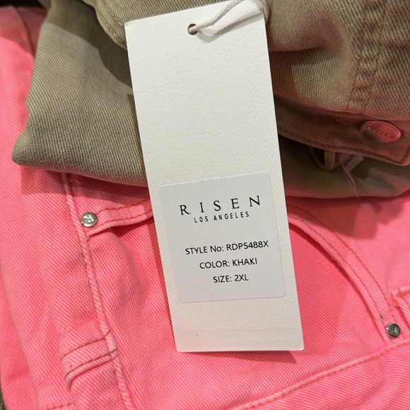 Khaki High Rise Cargo Jeans 2X NWT - Picture 5 of 5